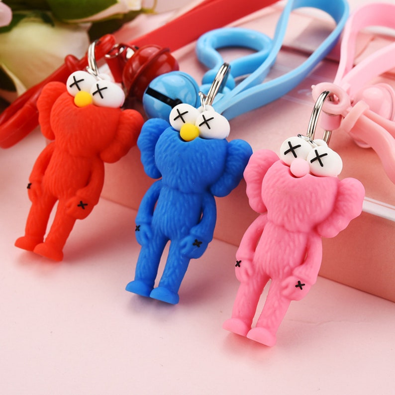 KAWS Keychain 3D Rubber Silicone Etsy