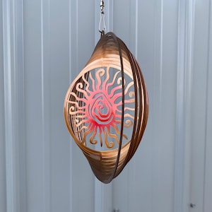 Metal sun art wind spinner, wind spinner sun, garden decor, metal sun decor, multicolored sun, metal art, yard decor garden decor