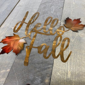 Autumn decor, fall decor, hello fall decor, rustic metal wall hanging, autumn vibes decor, maple leaf decor, changing leaves decor