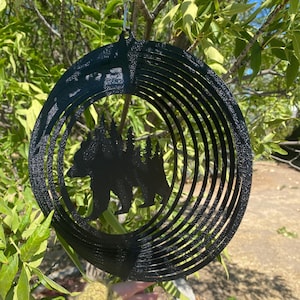 Metal Bear with Mountain Trees windspinner, outdoor decor, lodge decor, wild life windspinner, metal art