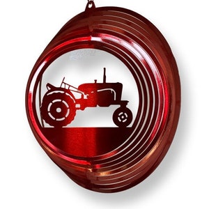 Vintage tractor wind spinner, tractor metal art, gift for dairy owner, gift for gardener, gift for farmer, outdoor decor