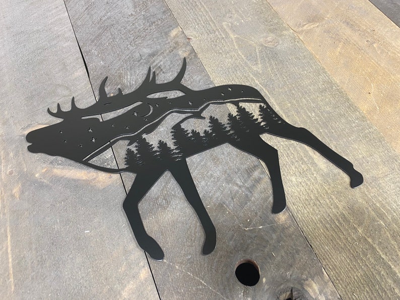 Elk Metal Art Wall Hanging Elk Hunter Gift the Great Etsy