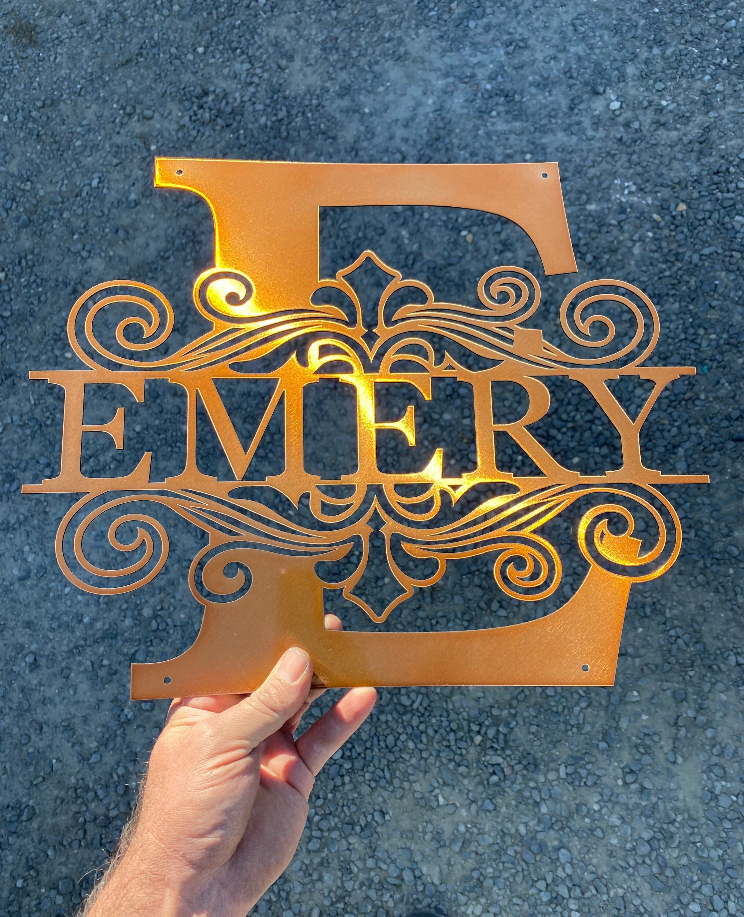 Fancy Name Writing Rial Modern Fancy Regal Split Style Name Sign, Last Name Sign, Stylish ...