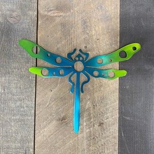 Metal dragonfly wall art, dragonfly garden art, small dragonfly wall accent