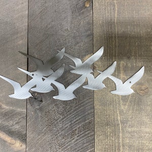 Flock of seagulls metal wall decor, seagull decor, metal bird decor, coastal themed decor, beach house decor, pool house decor, metal accent