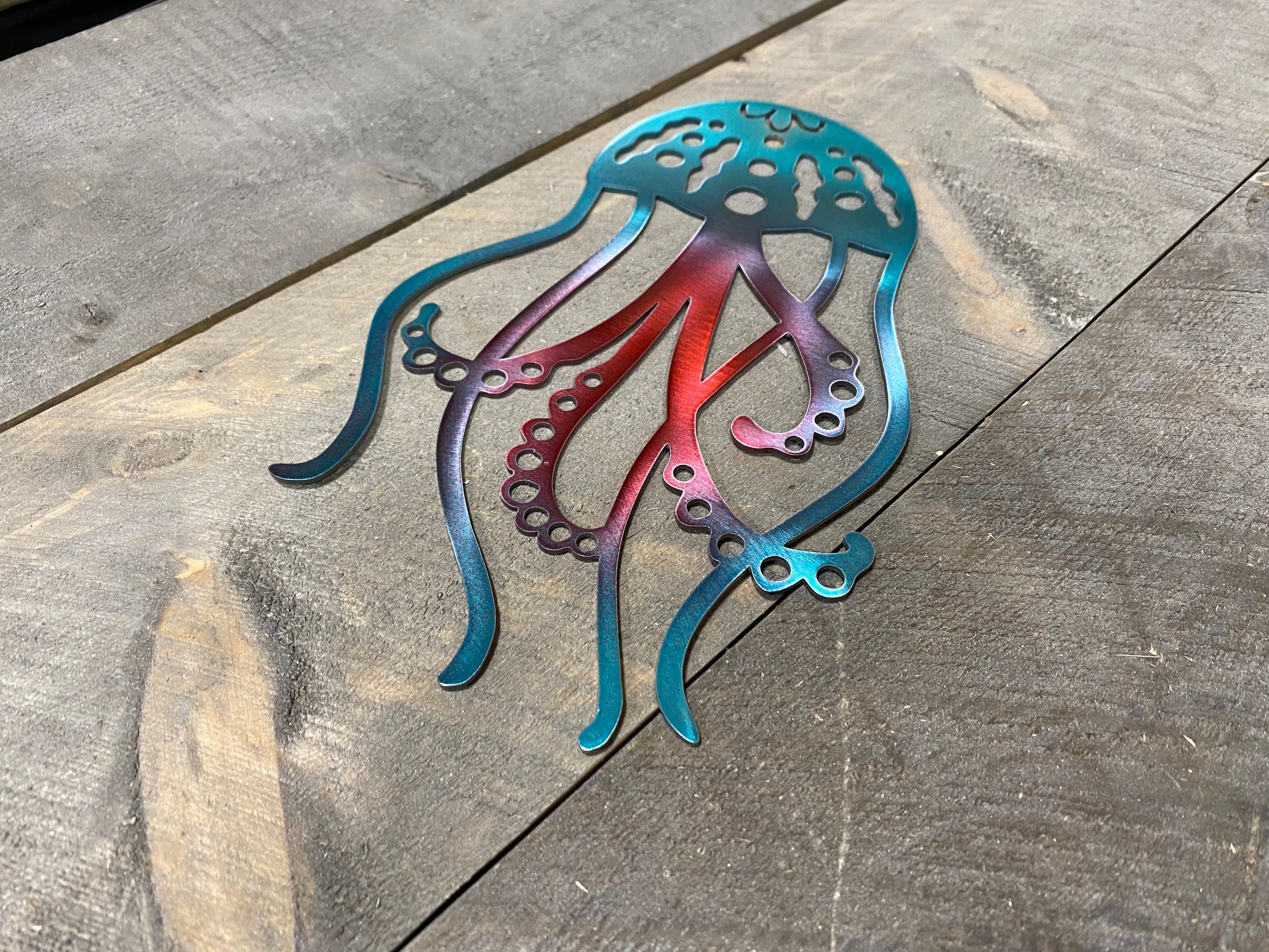 Jellyfish metal wall hanging jellyfish wall decor beach Etsy