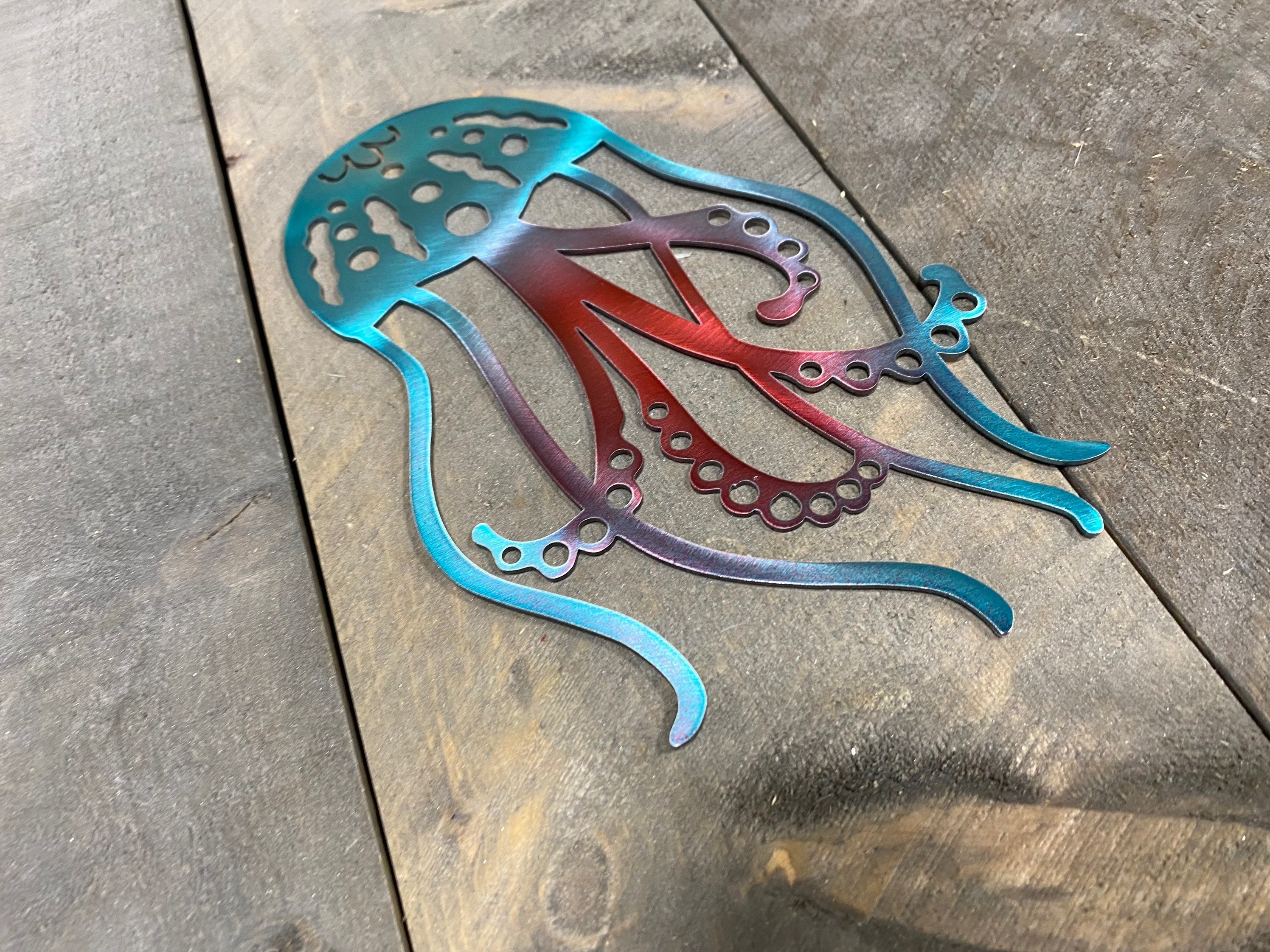 Jellyfish metal wall hanging jellyfish wall decor beach Etsy