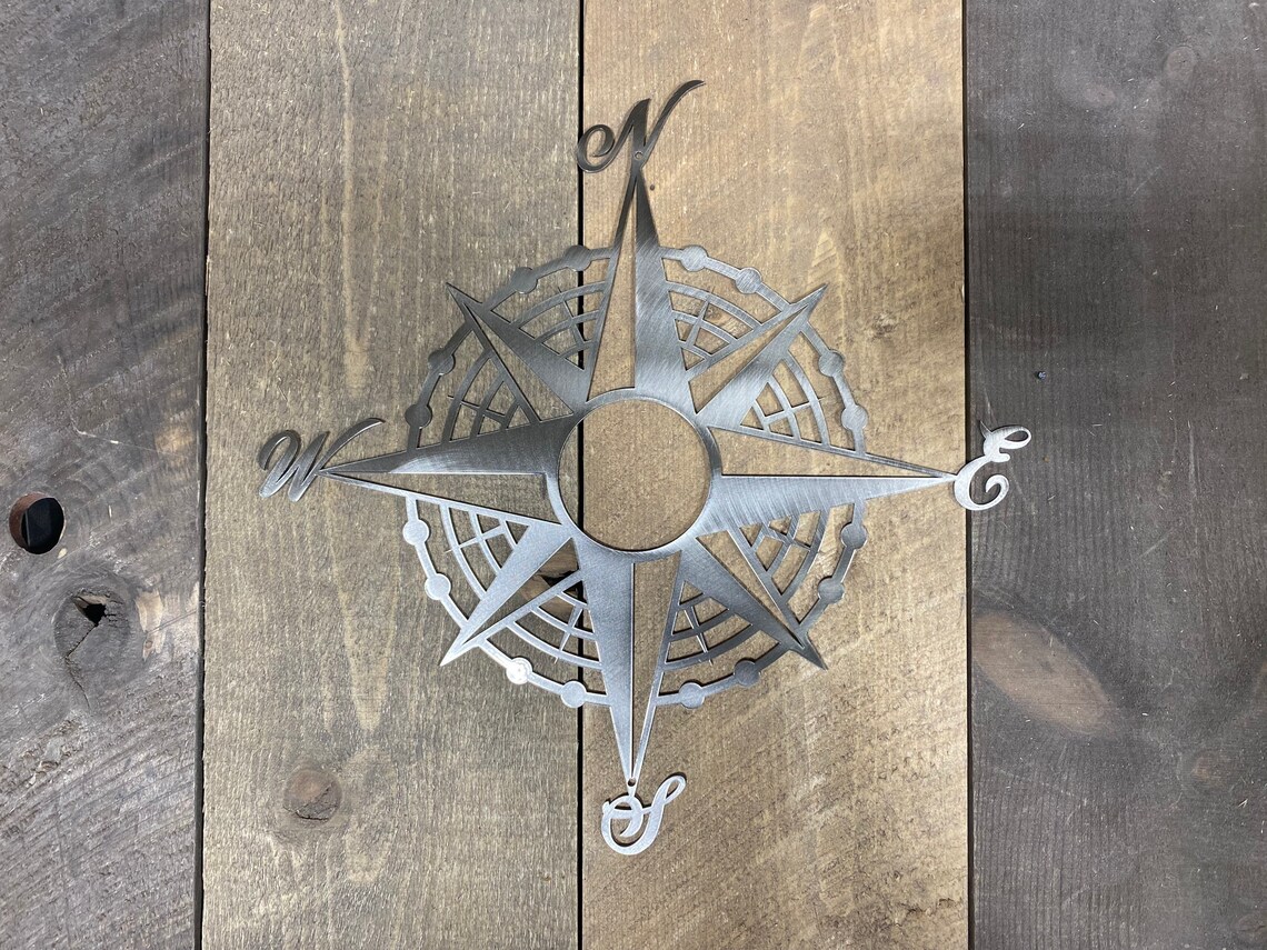 Compass Rose Metal Wall Hanging Compass Wall Decor Etsy