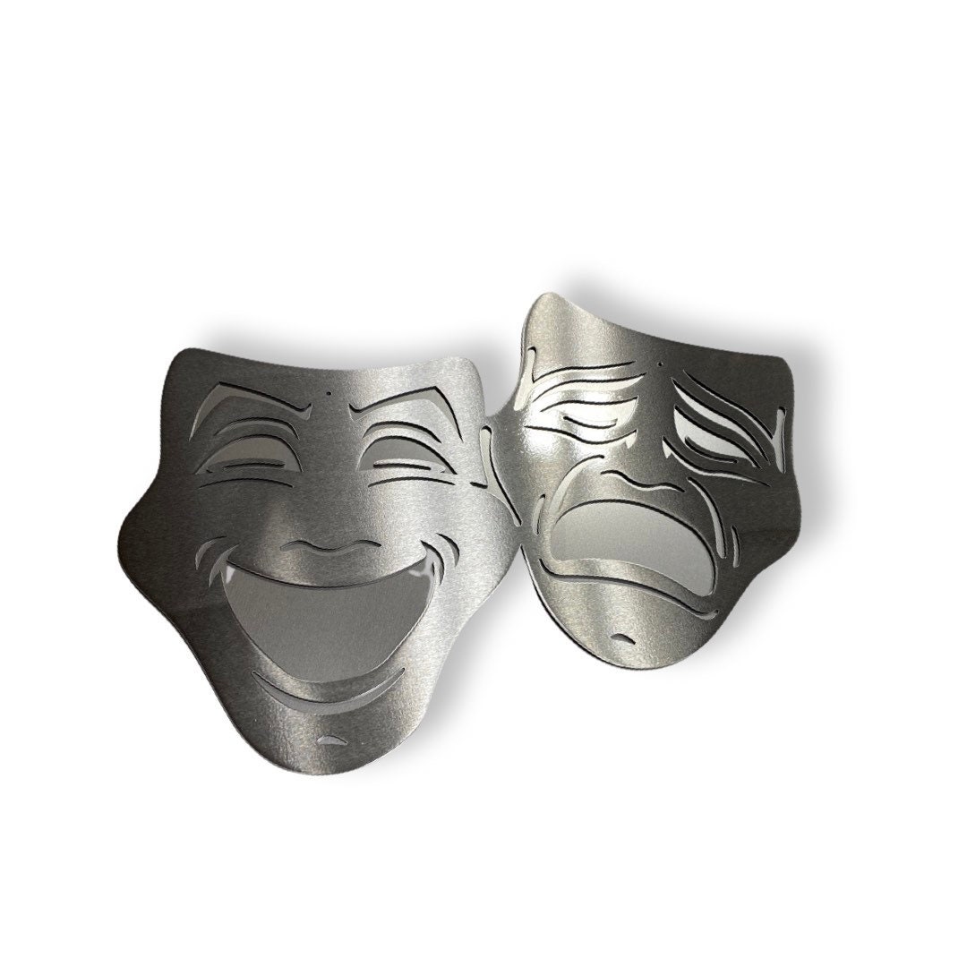 Drama Theatre Masks, Smile Now Cry Later Metal Wall Hanging, Gift for