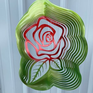 Metal rose wind spinner, garden art, rose garden decorations, Valentine’s Day gift, Mother’s Day gift