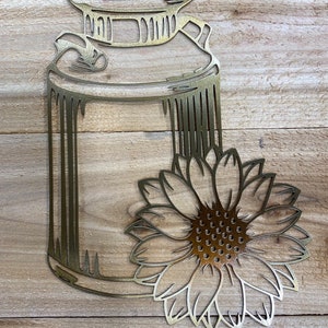 Milk can, milk container, vintage milk container, farm house decor, vintage farm decor, sunflower, sunflower decor, metal wall hanging