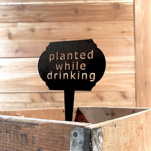 garden markers, funny plant markers, for the Gardner with a sense of humor, planter stakes, gardening challenged gift, garden stakes