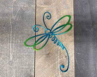 Whimsical Metal dragonfly wall art, dragonfly garden art, small dragonfly wall accent