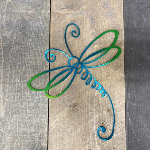 Whimsical Metal dragonfly wall art, dragonfly garden art, small dragonfly wall accent