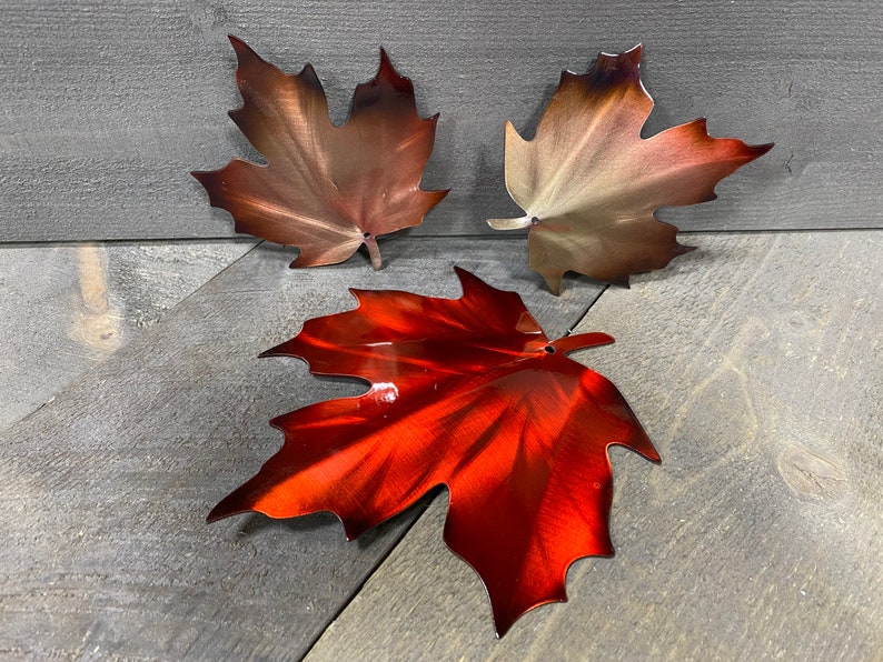 Maple Leaf Metal Wall Hanging Metal Leaf Art Autumn Wall Etsy