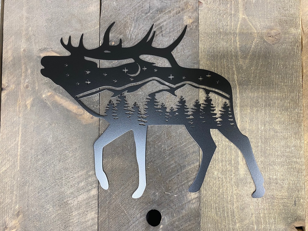 Elk Metal Art Wall Hanging, Elk Hunter Gift, the Great Outdoors, Elk