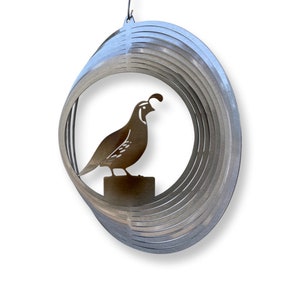 Quail metal wind spinner, quail garden decor, quail decor, gift for gardener, garden decorations