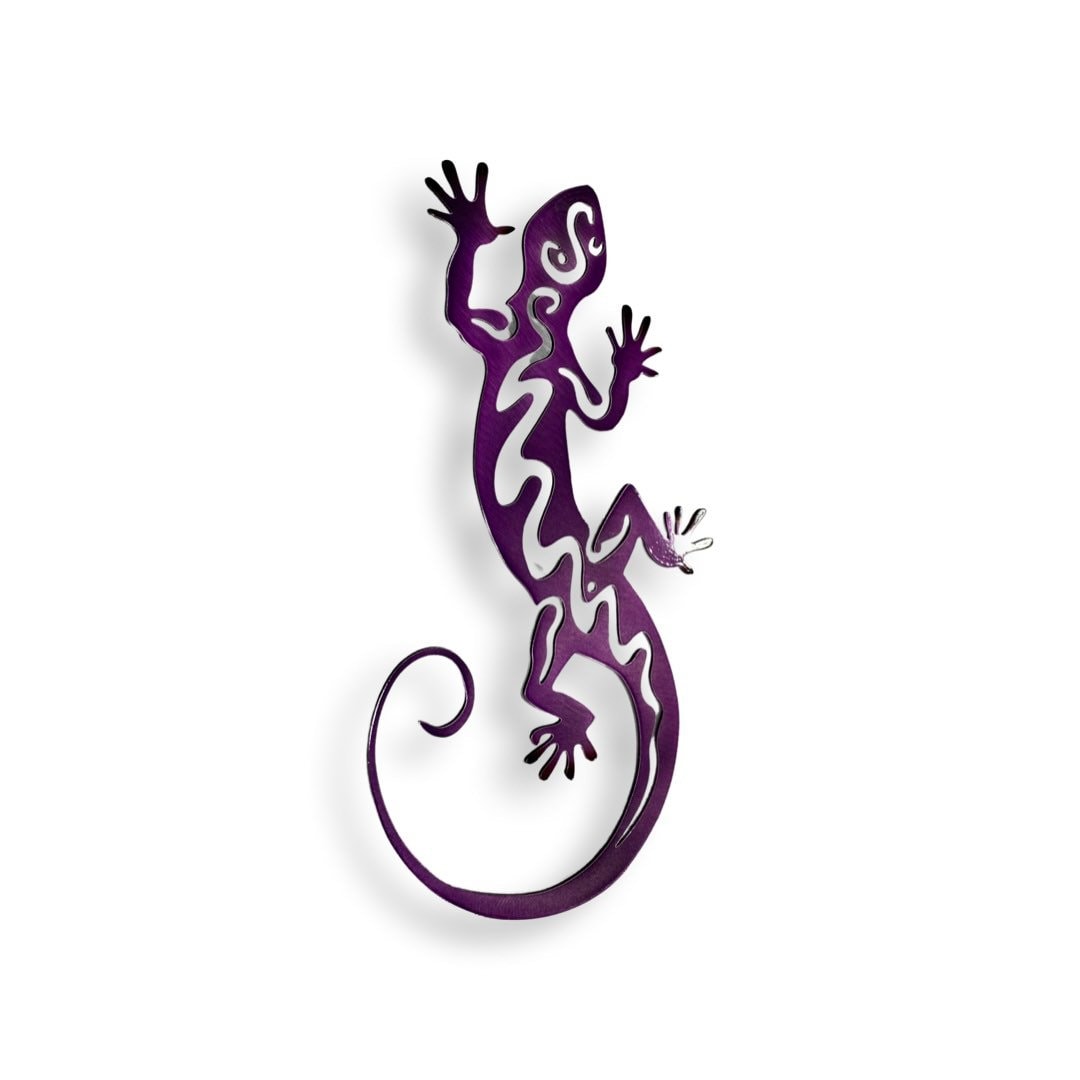 Lizard metal wall hanging, lizard metal art, rainforest decor, desert themed decor, colorful lizard