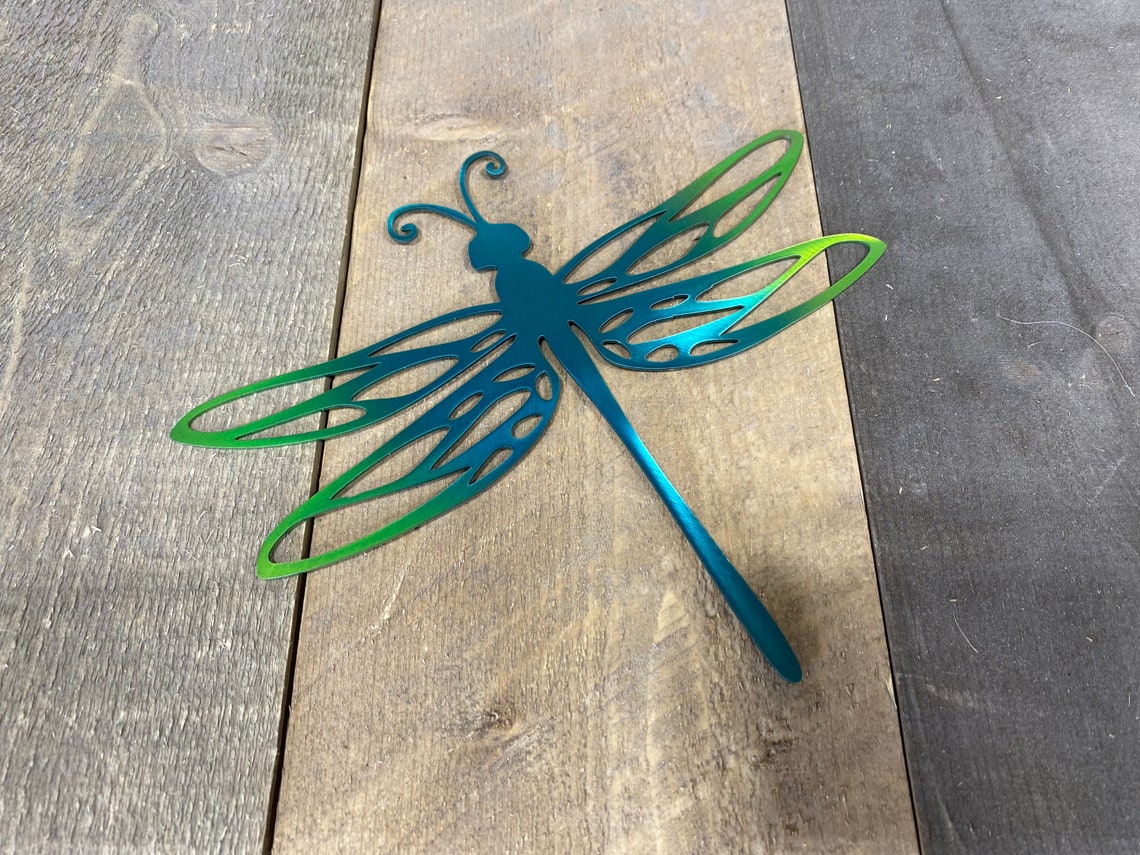 Metal Dragonfly Wall Art Dragonfly Garden Art Small Etsy