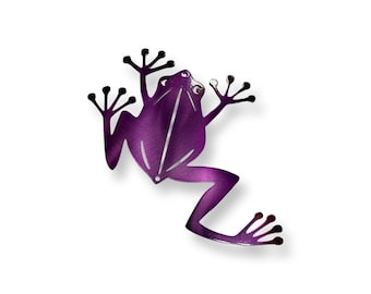 Frog metal wall hanging, frog metal art, rainforest decor, desert themed decor, colorful frog