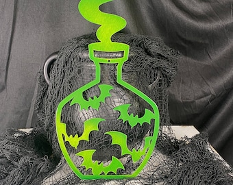 Metal Halloween Potion bottles wall art wall accents Halloween Decorations fall porch decor metal art