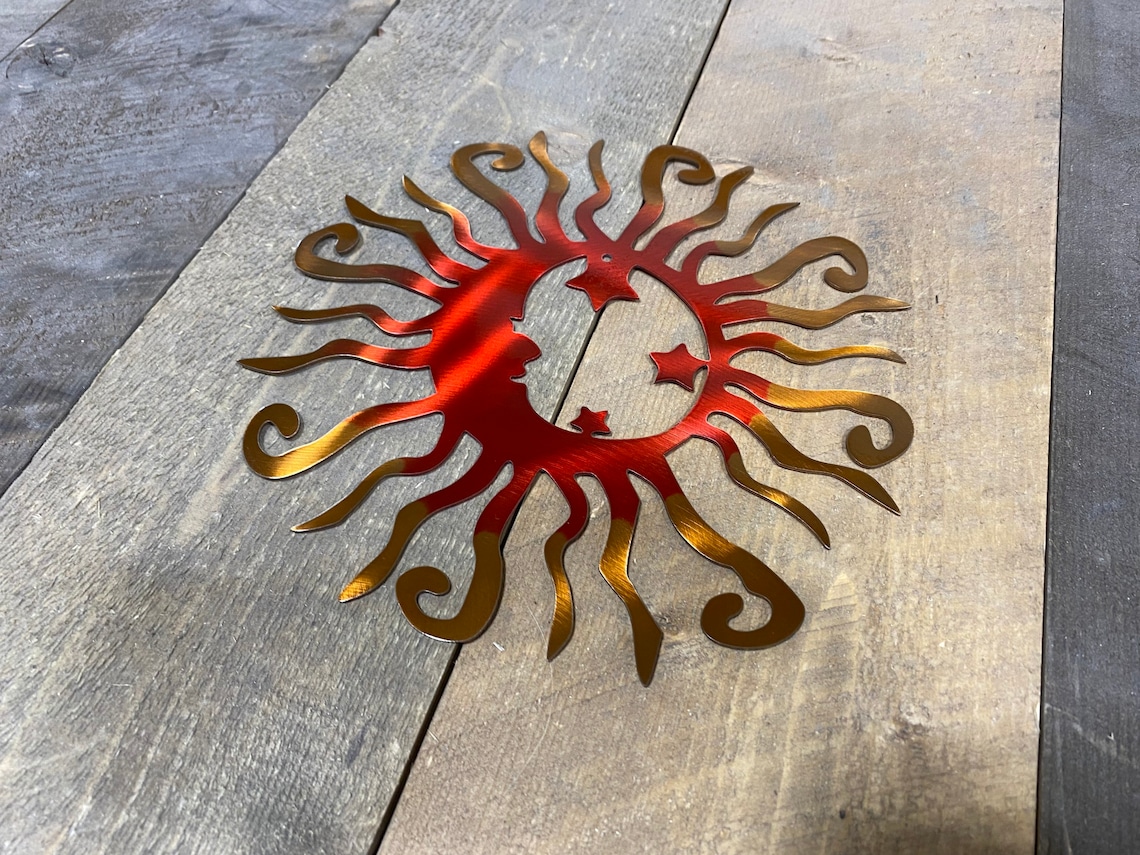 Retro metal sun sun metal art sun metal decor rustic metal Etsy