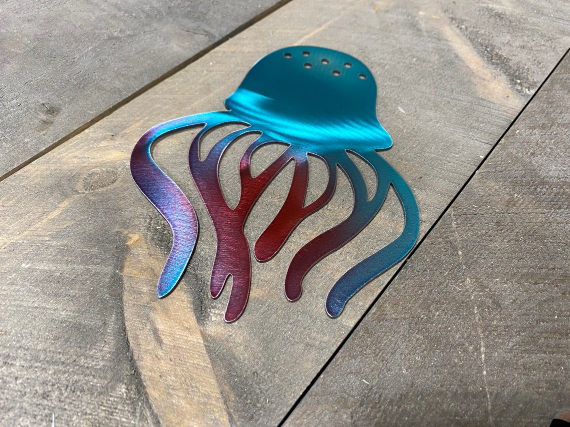 Jellyfish Metal Wall Hanging Jellyfish Wall Decor Beach Etsy