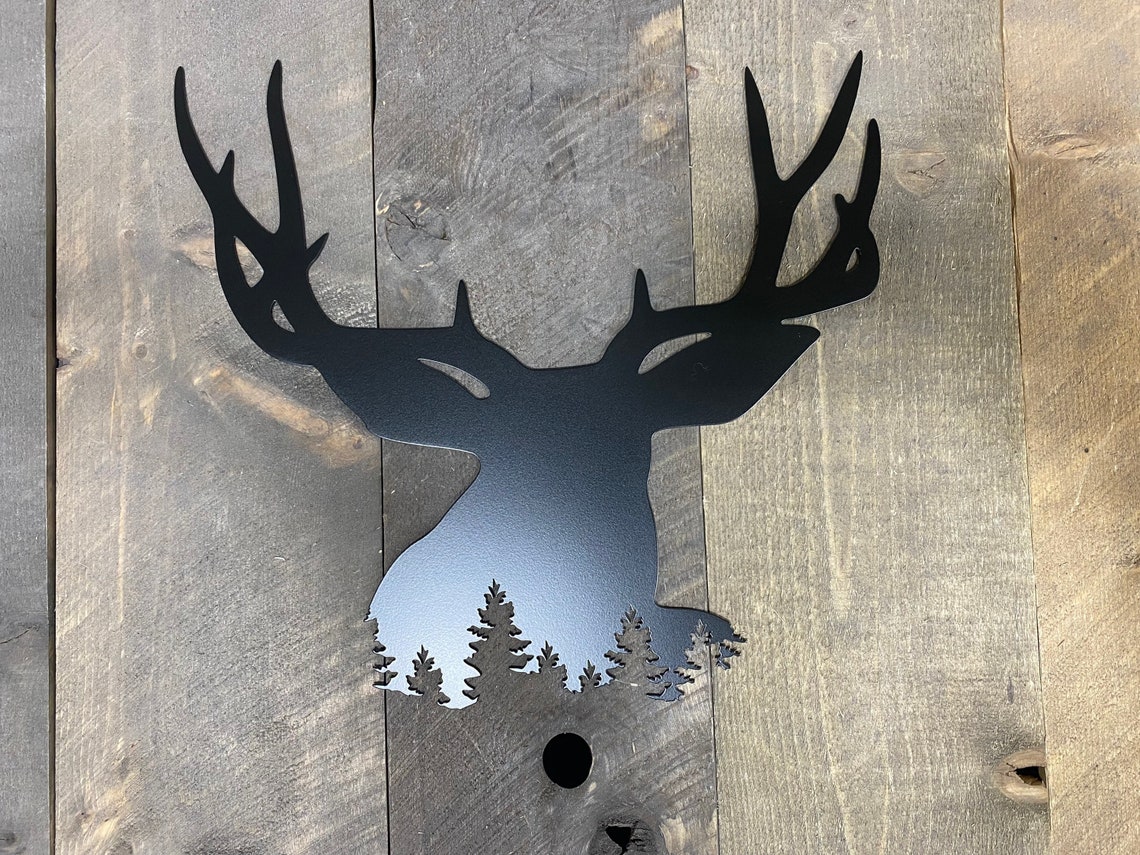 Deer Metal Art Wall Hanging Deer Hunter Gift the Great Etsy