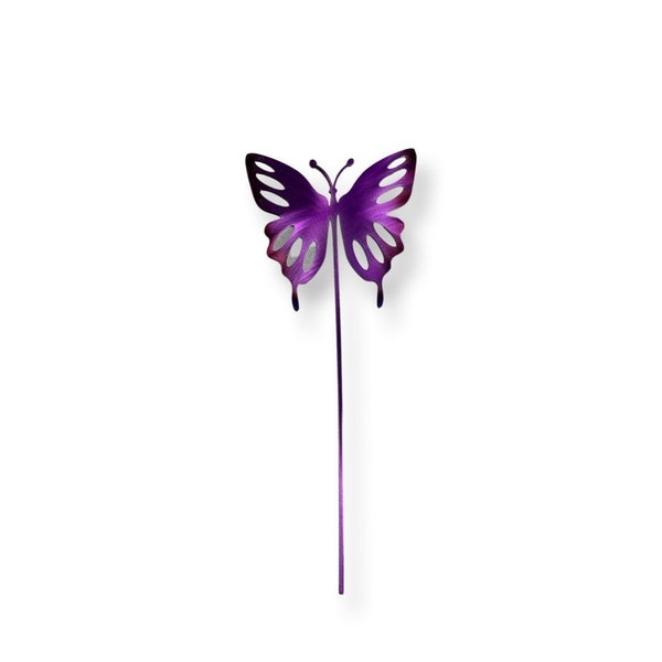 Monarch butterfly metal garden stake, planter stake, flower garden decor, house plant decor, fairy garden accessories