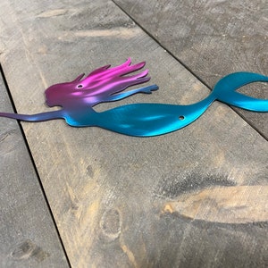 Mermaid metal decor, beach house decor, coastal themed decor, beach house accents, children’s room decor