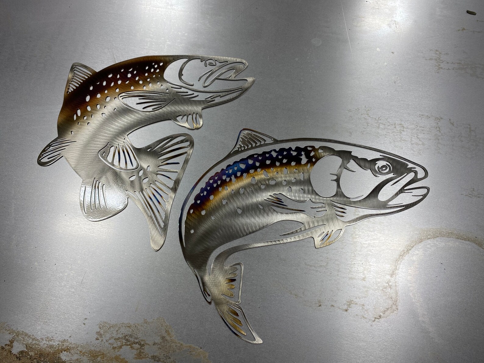 Trout Metal Art Wall Hanging Bundle Gift for Fisherman Etsy