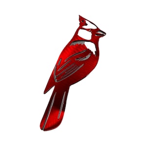 Red Cardinal metal wall hanging. garden decor, gift for gardener, garden decoration, birdwatching gift idea