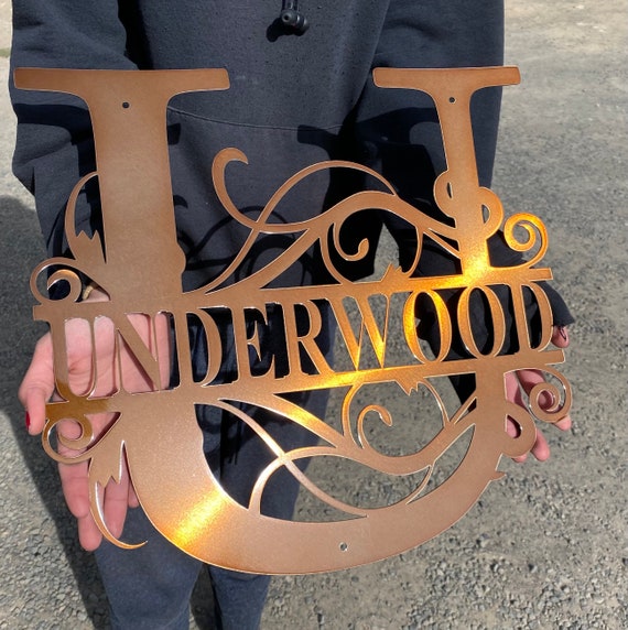 Custom metal signs, monogram wall decor, last name sign, metal wall art, custom metal art, family name sign, personalized wedding gift