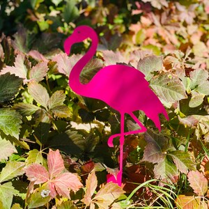 Pink Flamingo Metal Yard Stake, Flamingo Garden Decor, Rustic Home Yard