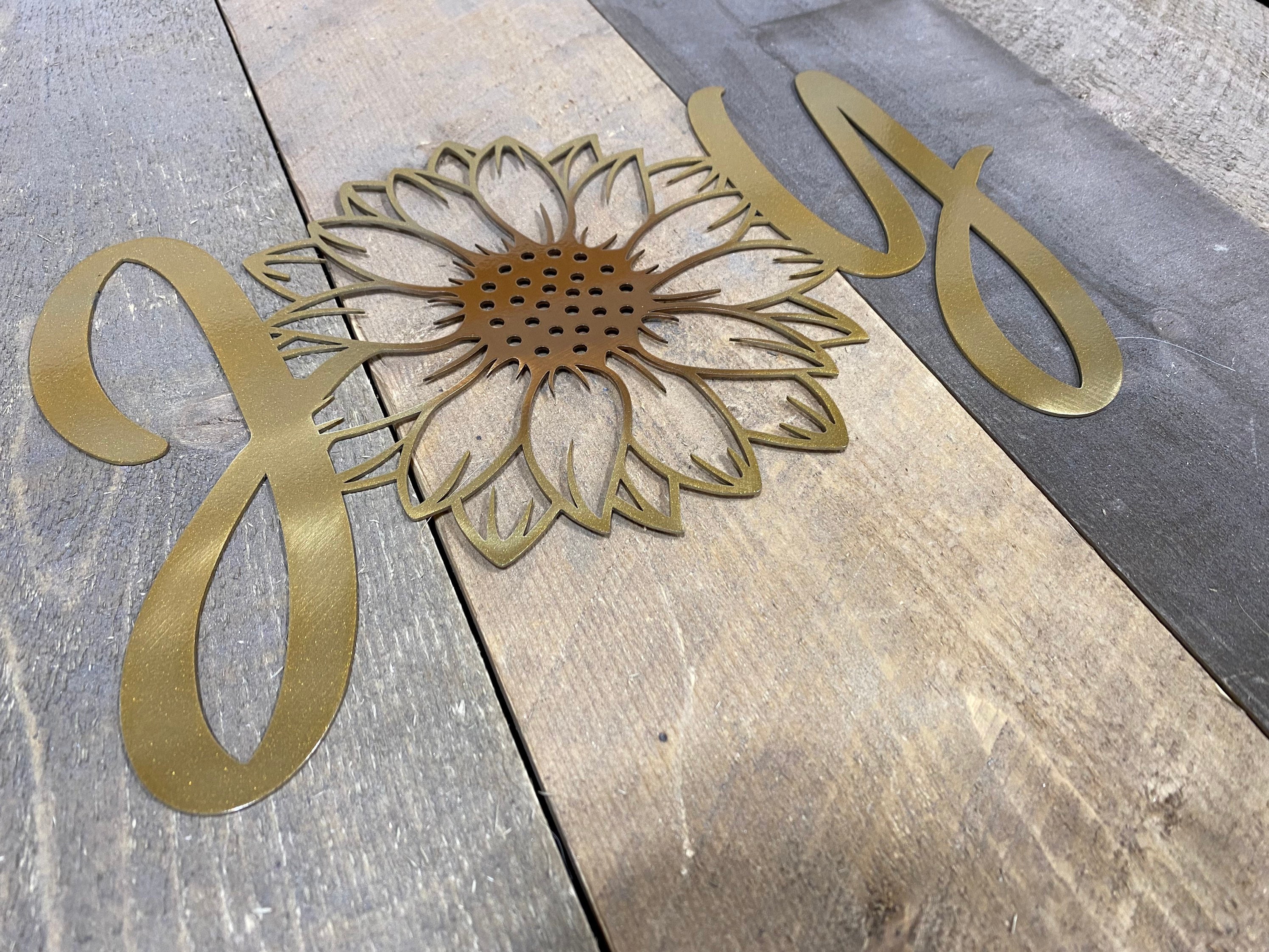 Sunflower Metal Wall Art Sunflower Joy Decor She Shed Decor Etsy