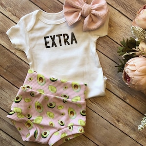 NUEVO** Conjunto de moño y gorrito de punto suave para niña - AVACADO EXTRA