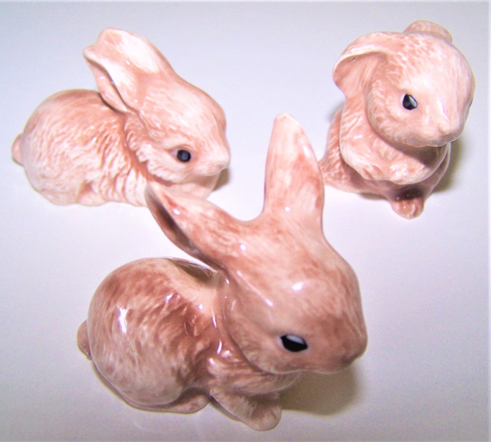 Ceramic Mini Bunny figurines 3PC Rabbits Handmade Etsy