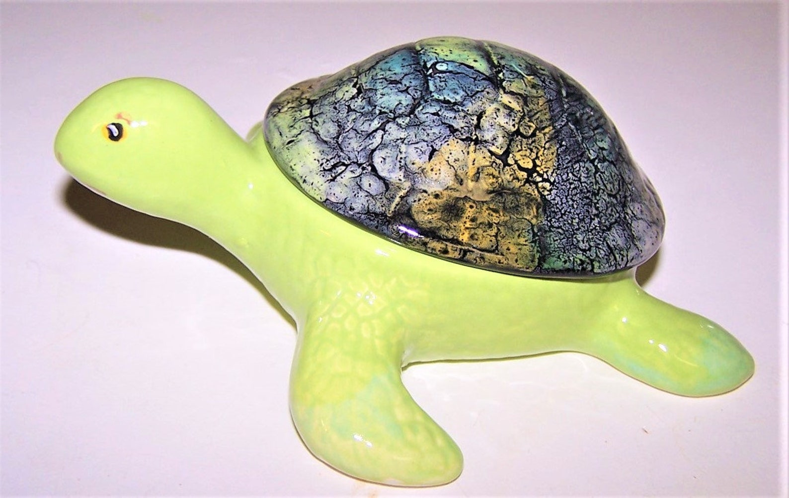 Ceramic Figurine Turtle Box Handmade Collectibles Gift 2pc A Etsy