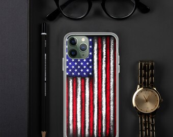 Distressed Flag iPhone Case USA Flag Phone Case United States American Flag Grunge Flag Case for iPhone 12 Pro X Xs Max XR 7 8 Plus SE 11