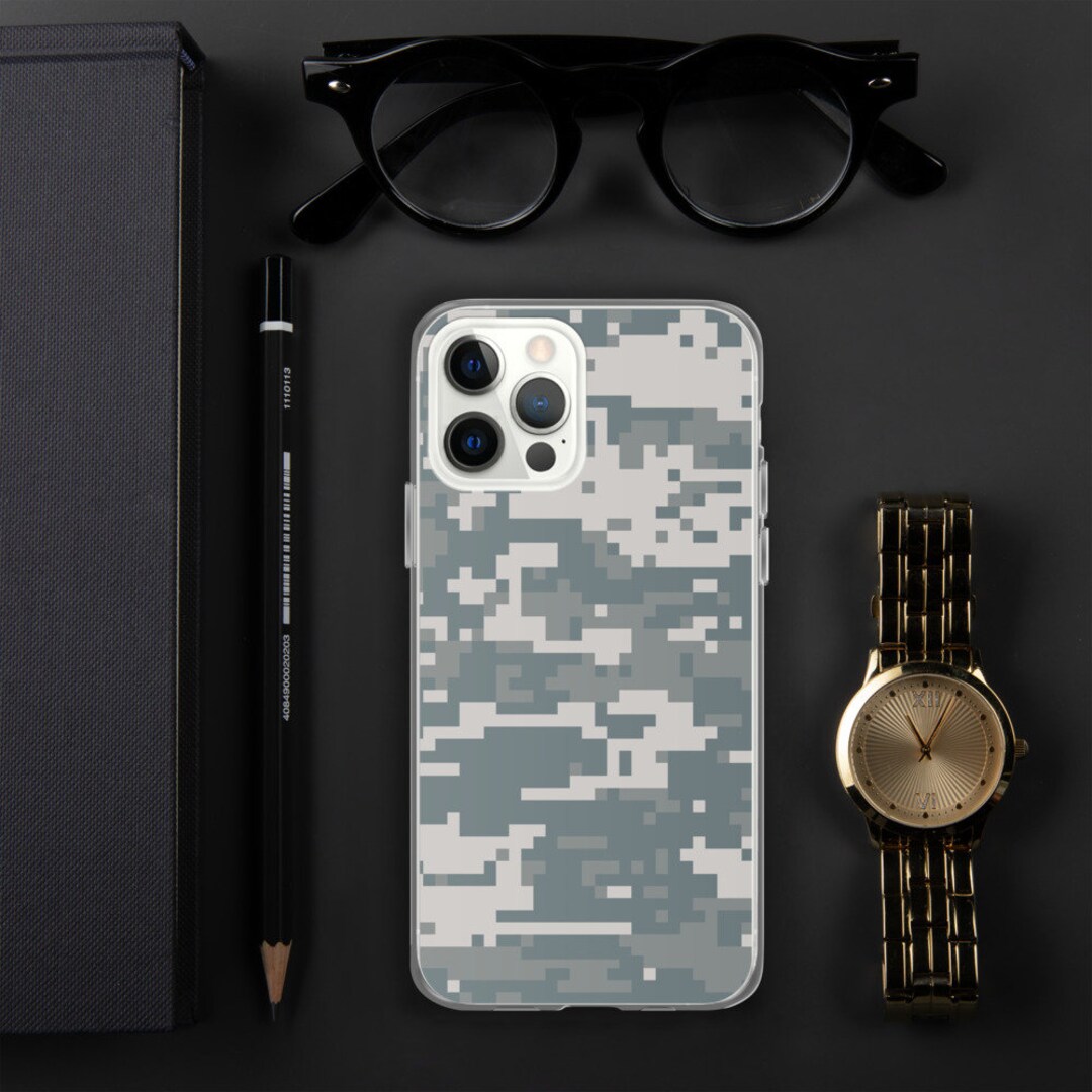 Digital Camo iPhone Case Camo Pattern Phone Case Grey Digital