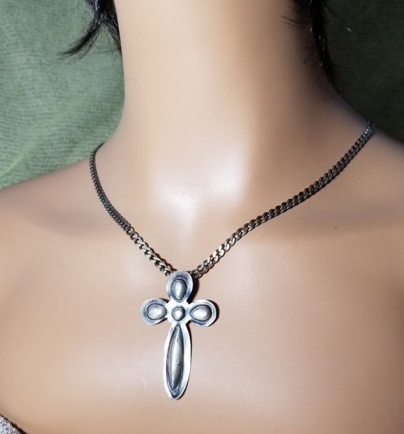 Sterling Silver Cross, Sterling Silver Heavy Chai… - image 5