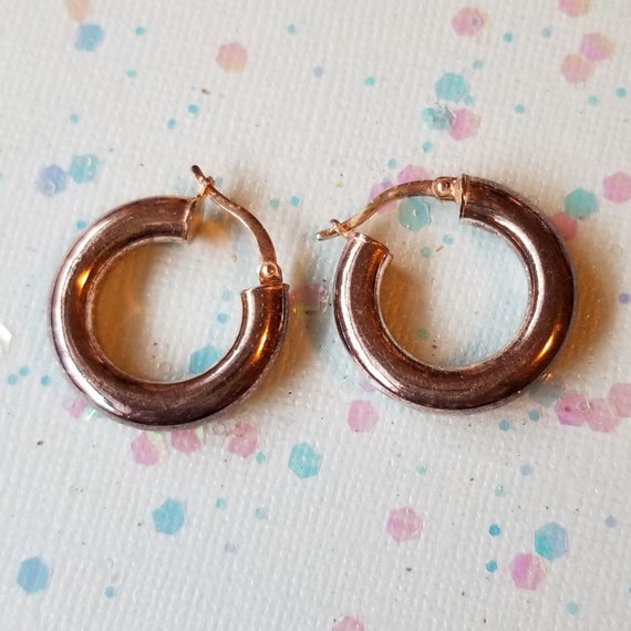 Thick Sterling Silver Hoop Earrings - One Inch .925