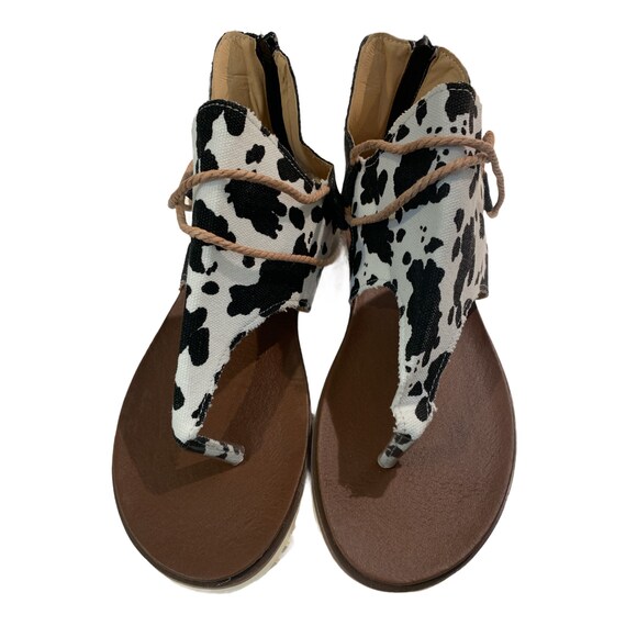 cow print flip flops