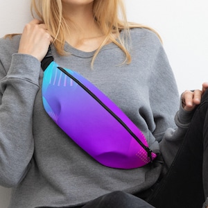 Blue and Purple Fanny Pack, Fashionable Fanny Pack, Maid of Honor Fanny Pack, Casino Fanny Pack, Neon Fanny Pack, Cyberpunk Fanny Pack