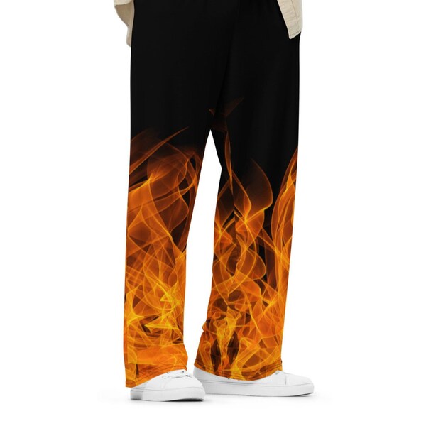 Pants On Fire Wide-Leg Pants, Kazuya Mishima Pants, Flames Pants, Racing Flames, Fire Pants, Inferno Pants, Hot Pants, Liar Pants on Fire