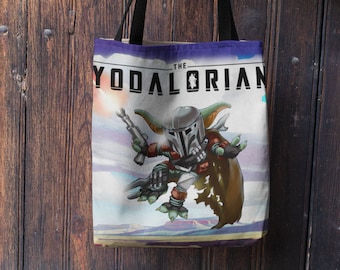 Bolso tote de Yodalorian, estampado integral de Grogu