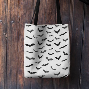 Bats on Bats Tote Bag, Halloween Tote Bag, Halloween Candy Bag, Halloween Gift Bag, Halloween decorations Bag, Cute Halloween Tote, Candy
