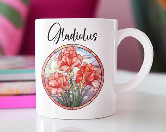 August Birthday Flower Mug 11oz,Birth Flower Gift, Minimalist Mug,Best Friend Mug,Best Friend Gift,Floral Mug,Name Coffee Mug,Birthday Mug