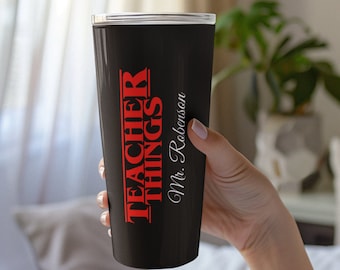 Teacher Things Teacher Gift 20oz- Personalized Tumbler Gift for Teacher - Helping Little Minds Grow  - Teacher Appreciation Gift