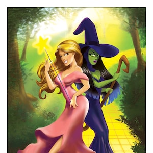 Wicked - Glinda de goede heks en de boze heks van het Westen l Poster l Illustratie l Digitale Kunst